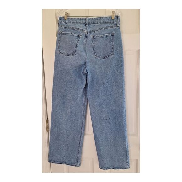 Old Navy Sky-Hi Wide Leg Jeans Lois Tummy Coverage Baggy size 10 Distressed 2022 - Picture 6 of 16